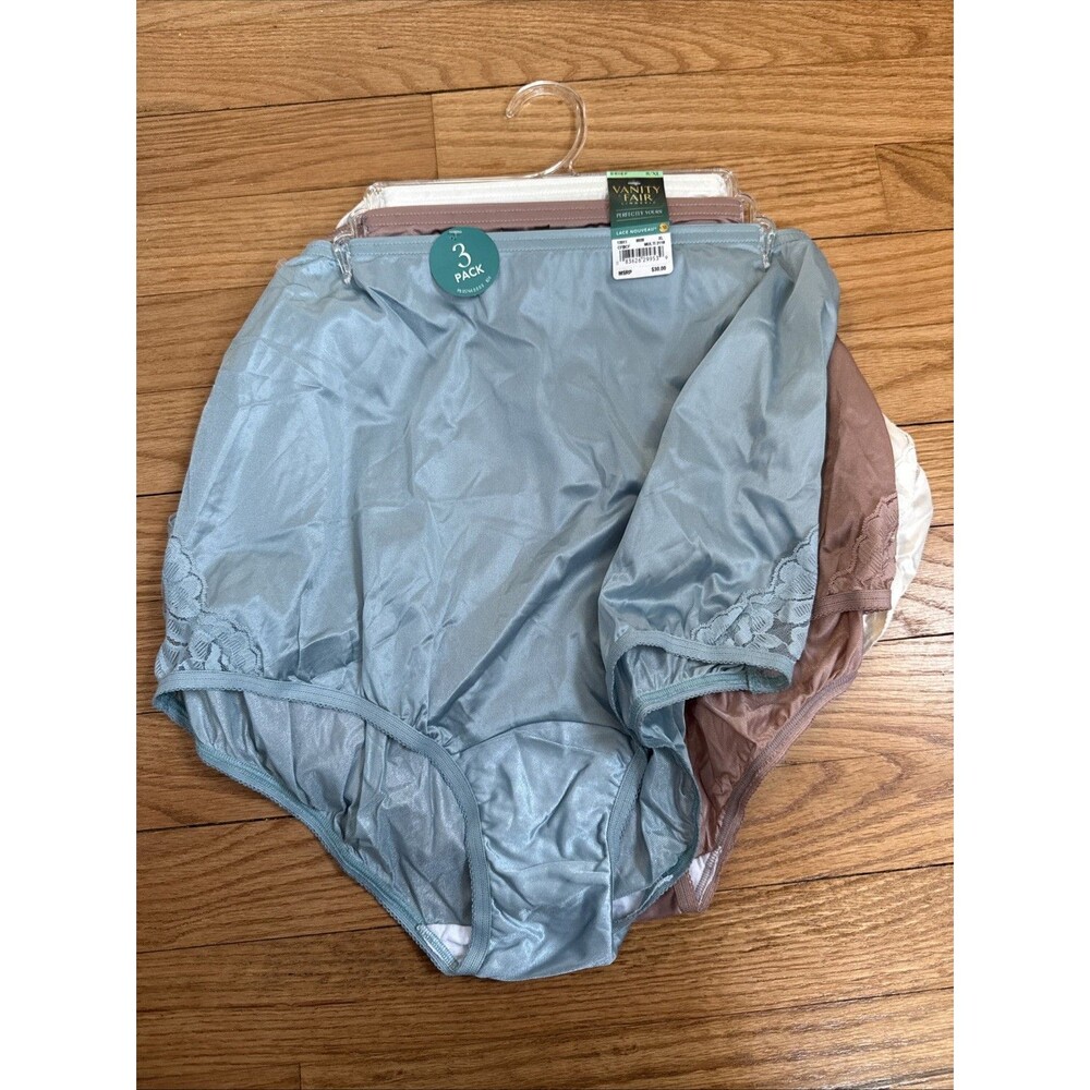 Vanity Fair brief panties 3 pair Perfectly Yours Lace Nouveau size 8/XL Multi